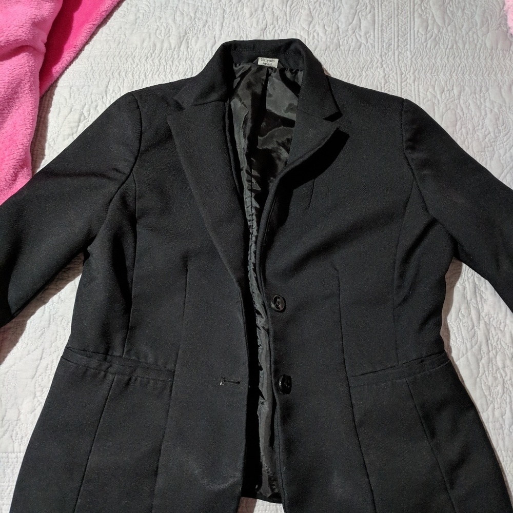 Black satin lined blazor EUC!